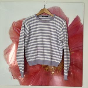 BRANDY MELVILLE PURPLE AND WHITE STRIPED SWEATER!
